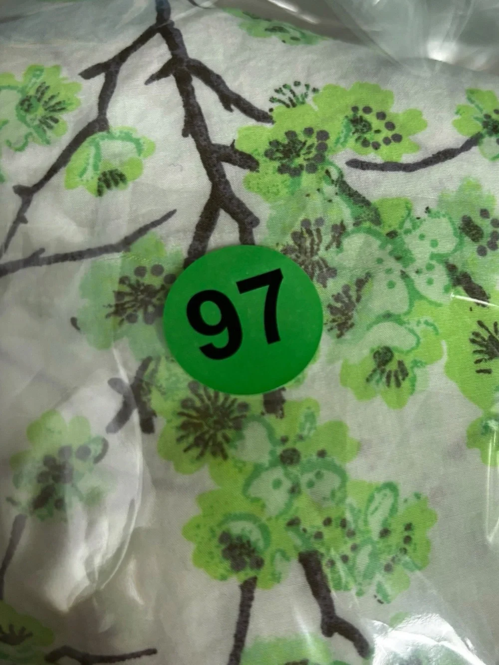 J. Crew Women’s Smocked Neck Puff-Sleeve Top in Lime Cherry Blossoms Small